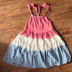 Pink, White, and Blue Tiered Dress size 6/7